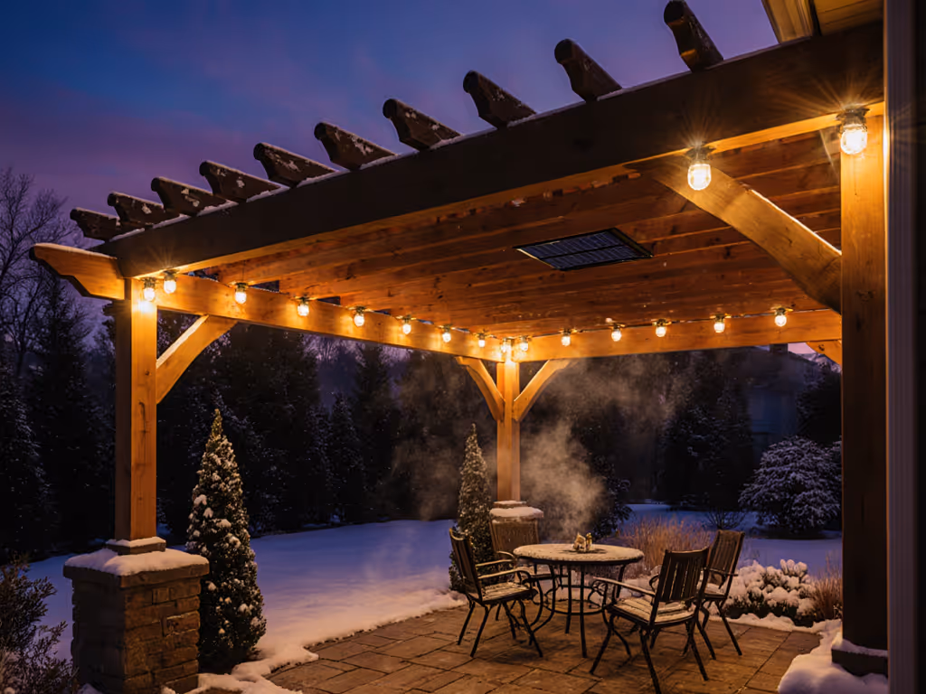 Pergola Solar Lighting: Winter-Proof Glare-Free Ambiance