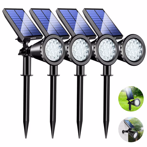 KEV 800 Lumens Solar Spot Lights (4-Pack)
