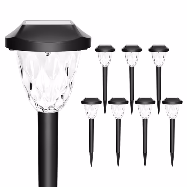 GIGALUMI 8 Pack Solar Pathway Lights With Great Pattern