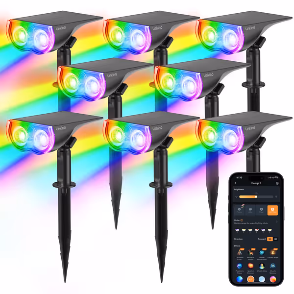 Linkind Smart Solar Spot Lights Outdoor SL5C (8 Pack)