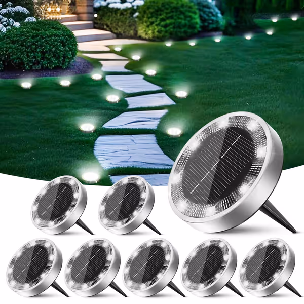 Peasur Solar Ground Lights Outdoor, 8 Pack