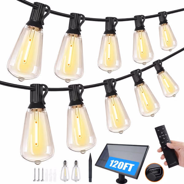 120FT Solar String Lights Outdoor